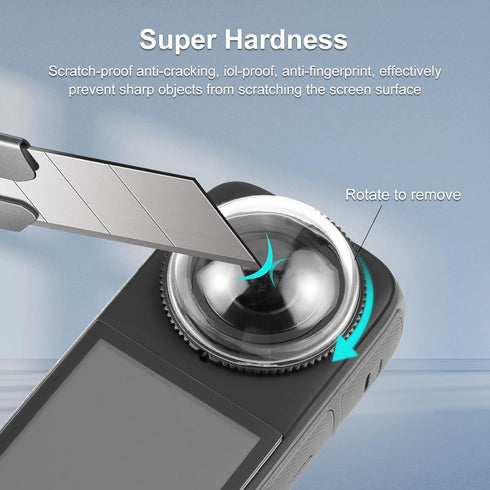 Insta 360 x4 Lens Protector, PULUZ Dual Lens Guards for Insta360 X4 Protective Case PC Protective Cover Sticky Lens Guards for Insta 360 x4 Access...