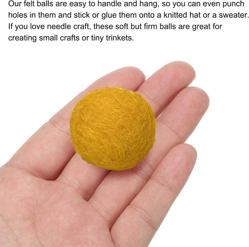 PATIKIL Wool Felt Balls Beads Wool Felting Pom 3cm 30mm Light Yellow for Home Crafts Handcrafts Project DIY Pack of 10...