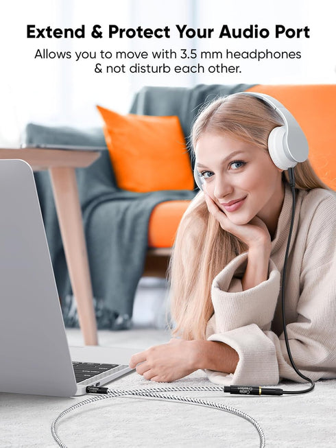 CableCreation 3.5mm Headphone Extension Cable 6FT/1.8m, 4Pole TRRS Aux Cord with Microphone, 1/8 Stereo Audio Cable for Phones, Headphones, Speake...