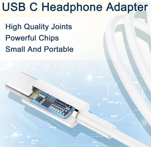 USB-C to 3.5 mm Headphone Jack Adapter, 3 Pack USB C to Aux Audio Dongle Cable Cord Compatible with iPhone 15 Series, iPad Pro, Samsung Galaxy S23...