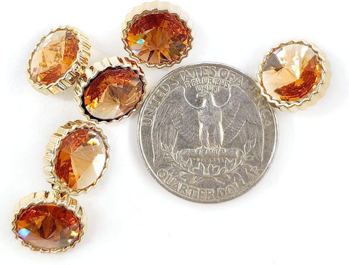 Decorative Amber Rhinestone Resin Sewing Shank Buttons 50 pcs - 12.5mm, 1/2"...