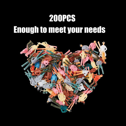 200 Pieces People Figurines 1:75 Scale Model Trains Architectural Plastic People Figures Tiny People Sitting and Standing for Miniature Scenes...