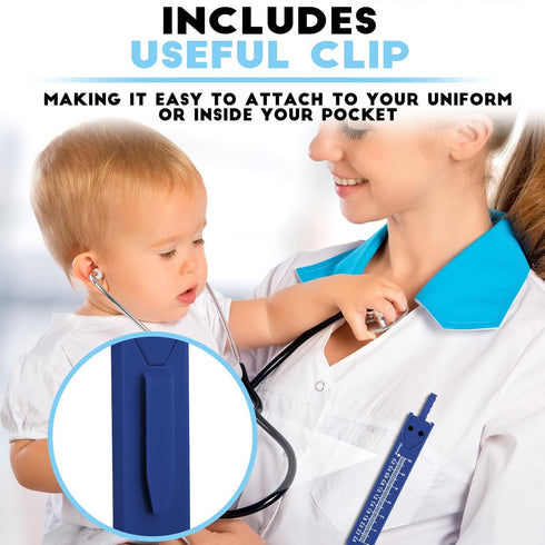 EKG Caliper ECG Calipers Measuring Tool with Ruler Electrocardiogram Drafting Divider for Nursing (Blue, 4 Pieces)...