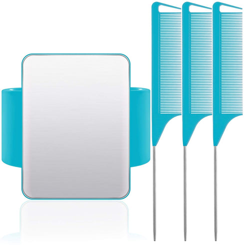 WILLBOND Magnetic Wrist Sewing Pincushion Wrist Magnetic Pin Holder Wristband Pin Cushion Holder with 3 Pcs Stainless Steel Pintail Comb Rat Tail ...