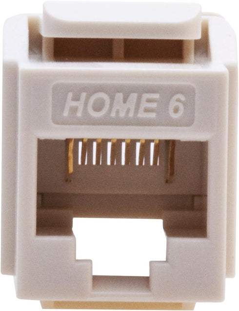 Leviton 61HOM-RT6 Home 6 Snap-In Connector, T568A/B Wiring, Light Almond...