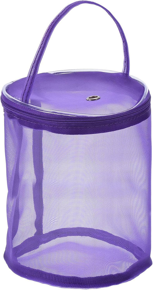 PATIKIL Yarn Storage Bag, Portable Crochet Knitting Bag Case Skein Ball Holder Mesh Basket Organizer Tote for Sewing Craft Projects, Purple...