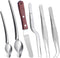 Cridoz 6 Pcs Stainless Steel Kitchen Cooking Tweezers Precision Tongs Drawing Spoons Offset Spatula for Food Culinary Plating Decorating...