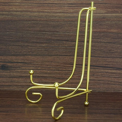 Artliving (2 pack 6 Inch Iron Display Stand, Gold Iron Easel Plate Display Photo Holder Stand, Displays Picture Frames, Cookbooks, Decorative Plat...