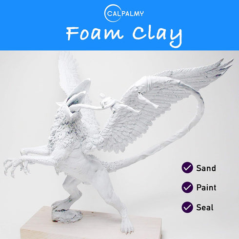 Moldable Cosplay Foam Clay (White) – High Density and Hiqh Quality for Intricate Designs | Air Dries to Perfection for Cutting with a Knife or Rot...