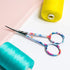 SINGER 4 Inch Forged Embroidery Scissors with Curved Tip for Sewing, Cross-Stiching, Crafts, & More (White Floral Printed, 1-Pack)...