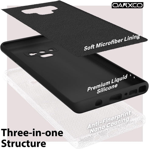 oakxco for Samsung Galaxy Note 9 Phone Case Liquid Silicone, Cute Thin Slim Soft Rubber TPU Plain Smooth Gel Cover for Women Girl, Matte Solid Pro...