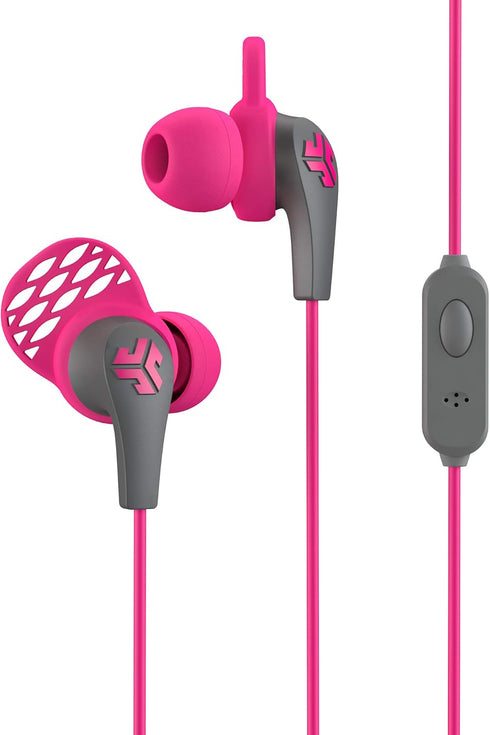 JLab JBuds Pro Signature Earbuds, Pink, Titanium 10mm Drivers, Music Controls, Universal Mic, Custom Fit with Cush Fins......