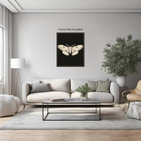 Posterizer 1 pcs-detailed delicate beautiful moth art 3-Art for Animal Lovers-Retro Art-Gift for Men Women Entrepreneur Teens School and classroo...