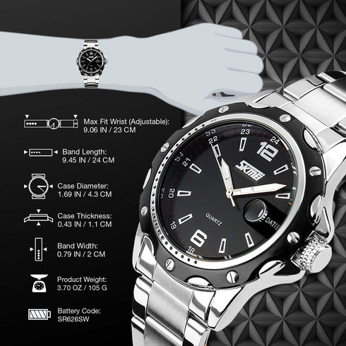 cofuo Mens Stainless Steel Band Analog Quartz Watch Dress Wrist Unique Luxury Business Work Casual Waterproof Watches Classic Calendar Date Window...