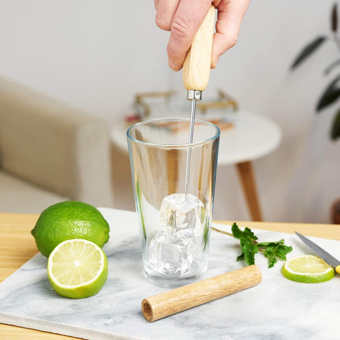 True Spike Stainless Steel Ice Pick Tool with Cover and Wood Handle for Cocktails, Restaurant, Bars, Camping, Bartender Home Bar Accessories, 8.5"...