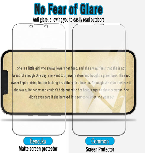 (2 Pack) Matte Glass Screen Protector Designed for iPhone 13 Pro Max, iPhone 14 Plus (6.7-inch) Tempered Glass Film, Anti Glare, Anti Fingerprint,...