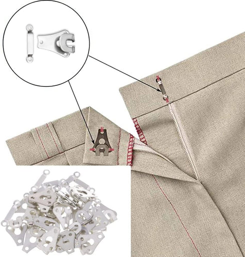 12 Set Heavy-Duty Pant Hook & Eye Nickel Sewing Set Clothig Fixing Tools Hooks and Eyes Closure for Bra Trousers Skirt Dress...