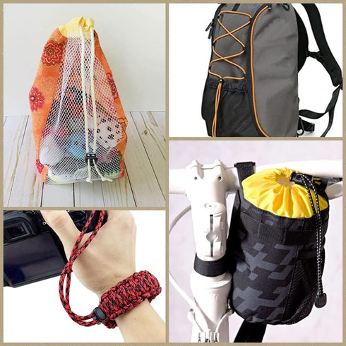 10 Pack Bungee Spring Cord Lock Fastener, Plastic Toggle Slider Stopper for Paracord DIY Crafting DrawString Clasp Elastic Shoe Lace Glove Flashli...