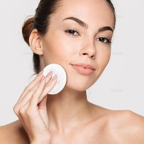 AUEAR, 10 Pack Powder Puffs Washable Pure Cotton Round Makeup Pads 2.36 Inch Cosmetic Face Powder Puff with Ribbon for Loose Foundation (White)...