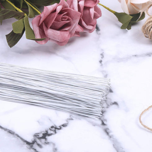 CCINEE 22 Gauge White Floral Wire Stem for Flower Arrangement Craft Supply,16 Inch,150PCS...