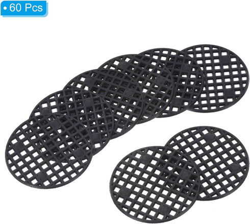 PATIKIL Flower Pot Hole Mesh Pad, 60Pcs 1.8 Inch/4.5cm Round Rigid Bonsai Drainage Mesh Grid Screen Bottom Grid Mat for Garden, Black...