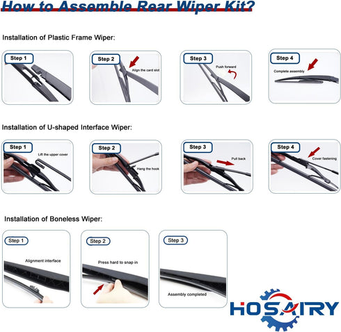 Rear Windshield Wiper Blade for Subaru Forester 06-22 Ascent 19-22 Impreza 04-11 Legacy 05-09 Outback 05-19 Tribeca 06-14, for Honda CRV 07-11 Fit...