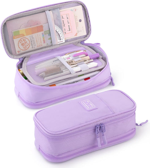 CICIMELON Large Pencil Case Big Storage Pen Pouch Bag with Compartment for School Supplies Office College Teen Boys Girls Adults, Upgraded Purple...