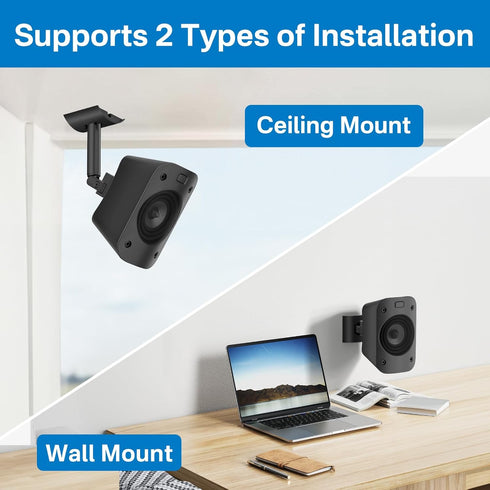 Speaker Mount for Logitech Z906 Speaker Wall Mount Tilt & Swivel Adjustable Ceiling Mount for Logetich Z906 Satellite Speaker Mounting Bracket, Si...