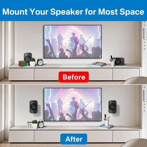 Speaker Mount for Logitech Z906 Speaker Wall Mount Tilt & Swivel Adjustable Ceiling Mount for Logetich Z906 Satellite Speaker Mounting Bracket, Si...