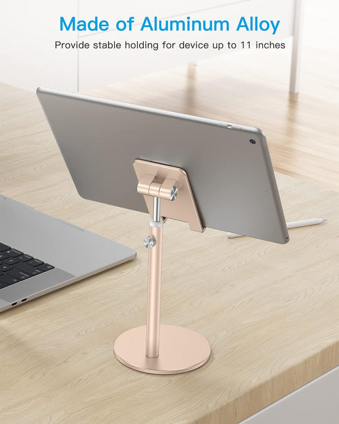 OMOTON Cell Phone Stand, Angle Height Adjustable Phone Stand, Aluminum Desktop Phone Holder Dock Stand for Desk, Compatible with iPhone 13/Mini/Pr...