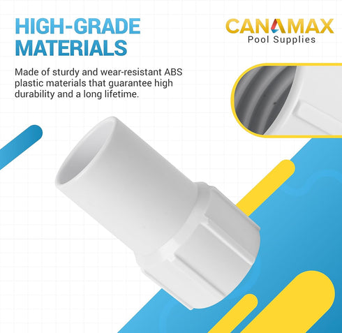 Canamax Ultra Durable 1-1/2 Inch Pool Vacuum Hose Cuff - Replacement for 1-1/2" diameter Spiral-Wound Pool Hose - Repair Hose Ends Connect Vacuum ...