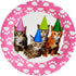 Juvale Kitten Party Supplies Set with Happy Birthday Cat Paper Plates - 144-Piece Pink Party Kit for 24 Guests - 9in Plates, 6.5in Napkins, 9oz Ca...