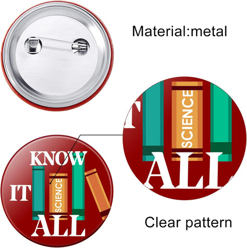 72 Pcs Science Party Button Pins Science Theme Pinback Buttons for Party Accessory, 12 Styles...