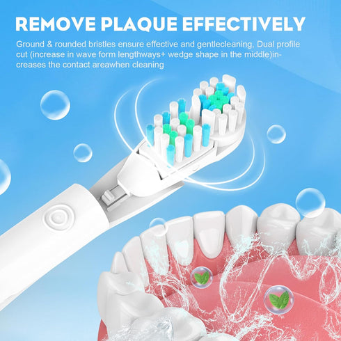 20Pcs Electric Oral Toothbrush Replacements Heads Dual Cross Action Clean Attachments Sensitive Brush Refill Rotating Sets 3D White Fit for Oral B...