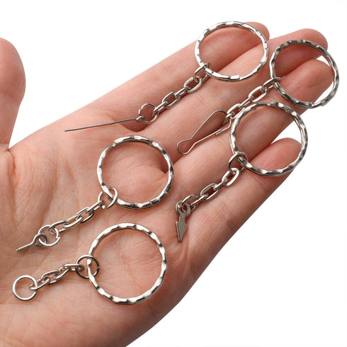 50pcs Silver Key Chain Rings Kit Flat Metal Split Key Rings with Chain and Jump Rings Key Chain Rings Accessories for Jewelry Key Rings Crafts Jew...