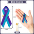 DECYOOL 150 Pcs Suicide Prevention Awareness Ribbons with Safety Pins Teal and Purple Ribbon for Funeral Band Funeral Favors...