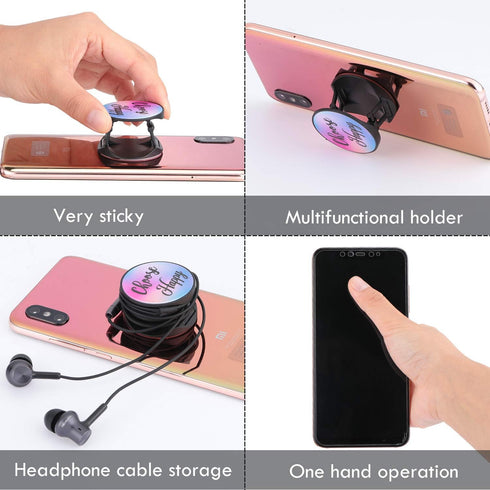 Frienda 6 Pieces Cell Phone Grip Holder Stand Expanding Inspirational Quote Grip Holder Collapsible Finger Kickstand Compatible with Most Phones S...