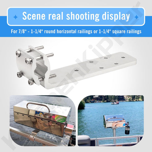 58182 Stow N' Go Grill Rail Mount Bracket For Any Kuuma Stow N' Go Bbq Grill, Fits Rv Boat Camping In/Outboard Can Be Used On 7/8" - 1-1/4" Round ...