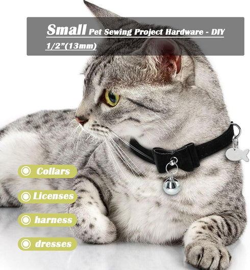 100 Pack 1/2" D Ring Metal Purse Straps Buckle Small Dog Collars Hardware Dee Rings Mini Zipper Pulls Clothing Bag Making Pet Dresses and Harness ...