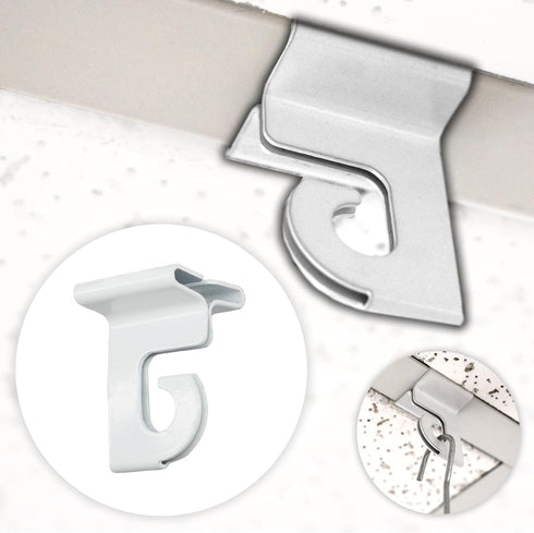 STORE FIXTURES DIRECT Extra Heavy Duty White Aluminum Drop Ceiling Hooks, One Piece Ceiling Grid Clips - 5 Pack...