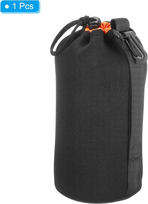 PATIKIL Camera Lens Bag, 3.9" IDx9.8 H Drawstring Lens Pouch with Thick Protective Neoprene, Lens Case for DSLR Camera Lens, Water Coffee Cups, Bl...