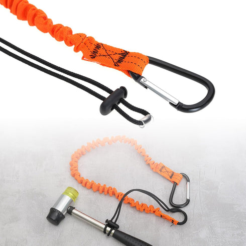 3pcs Tool Safety Rope Work-at-Height Hardware Tool Spanner Rope Retractable Elastic Rope With Carabiner and Adjustable Loop End Tool Fall Arrest S...