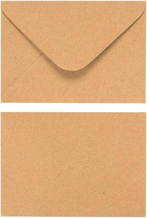 Juvale 100 Pack Small Kraft Paper A1 Envelopes for 3x5 inches Cards, Invitations, Wedding RSVP, Gift Cards (V-Flap)...