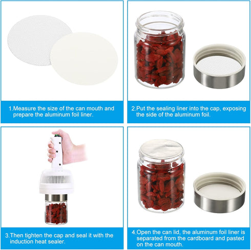 PATIKIL 20mm/0.78" Aluminum Foil Cap Liner, 150Pcs Resistant Tamper Induction Heat Sealer Sealing Liners for Glass Bottle Jar Lid...