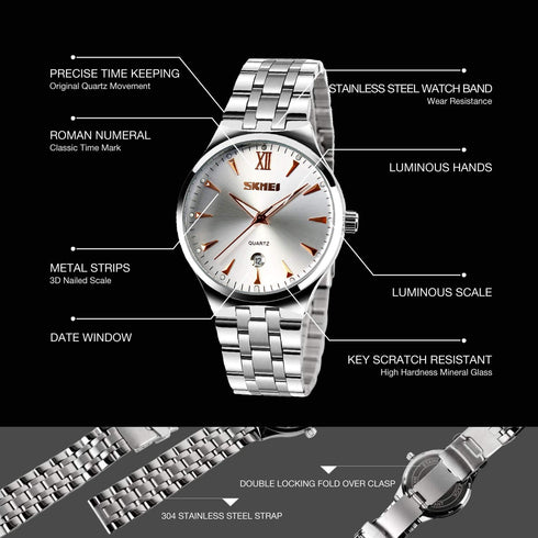 cofuo Mens Stainless Steel Analog Watch, Mens Luxury Wrist Dress Waterproof Watches, Quartz Classic Work Business Casual Watch with Roman Numeral...