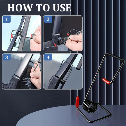 4pcs Windshield Wiper Arm Pressure Spring Booster, Wiper Arm Pressure Spring, Improved Visibility in Rain/Snow, Perfect Replacement Kit for Clear ...