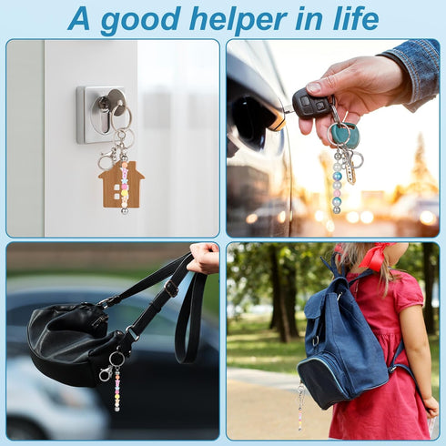 20 Pcs Beadable Keychain Bars,Blank DIY Keychains for Beads,Keychain Making Supplies Kit,Metal Beaded Keychain for Women Men Pendant Jewelry Craft...