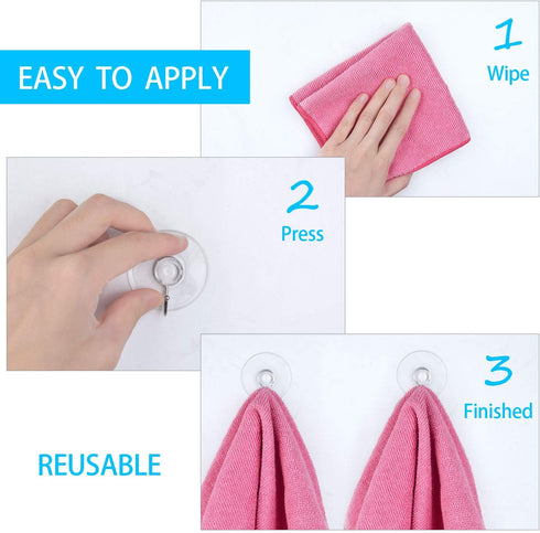 Awpeye 20 Packs Suction Cup Hooks, 1.77 Inches Universal Clear PVC Suction Cups for Shower Removable Window Suction Cups with Hooks for Kitchen Ba...