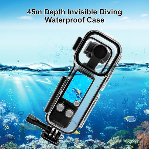 PULUZ Dive Case for DJI Osmo Pocket 3 Waterproof Case PC Protective Shell 45M/147FT Underwater Diving Housing Cover with Accessories for Osmo Pock...