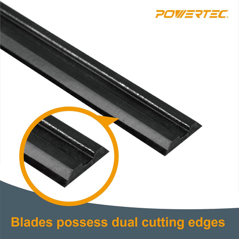 POWERTEC 12841 3-1/4" Tungsten Carbide Hand Held Planer Blades Replacement for Black&Decker, Bosch, DeWalt, Hitachi, Makita, Porter Cable, Ryobi, ...
